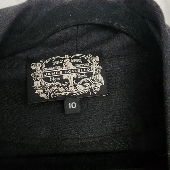 Jame Coviello Midi Dress Wool Shirt Dress Charcoal Gray Size 10 Rockabilly - Picture 4 of 9